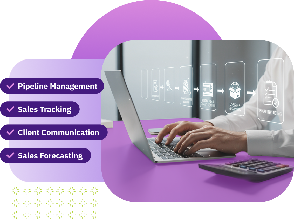 Achieve sales traceability<span> From Buyer Request to <br> Final Invoicing </span>